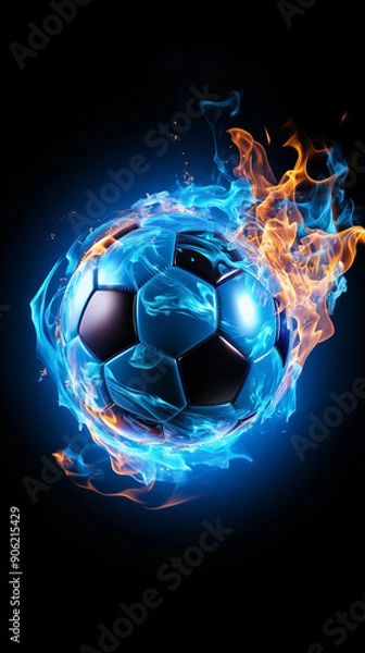 Obraz Football ( Soccer ) ball in fire design