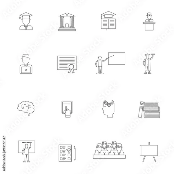 Fototapeta Higher Education Icon Outline Set