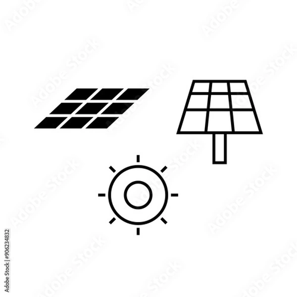 Fototapeta Elements of solar panels vector