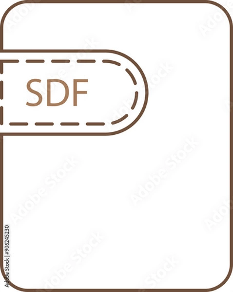 Fototapeta SDF File icon thick black outline