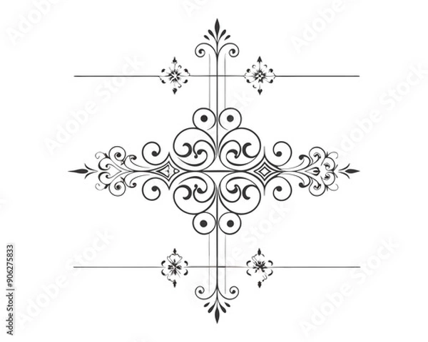 Obraz Set of Fancy Decorative Ornamental Lines vector. ai generated