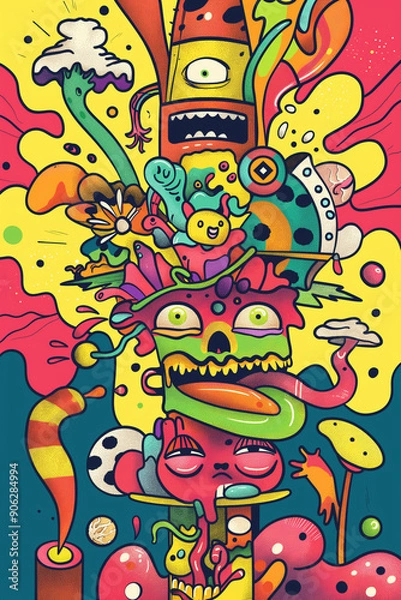 Fototapeta easy bud comic style