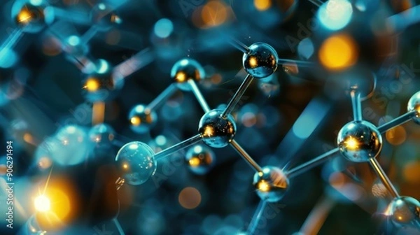 Fototapeta A close-up of a coordination complex, showing the central metal ion and its surrounding ligands