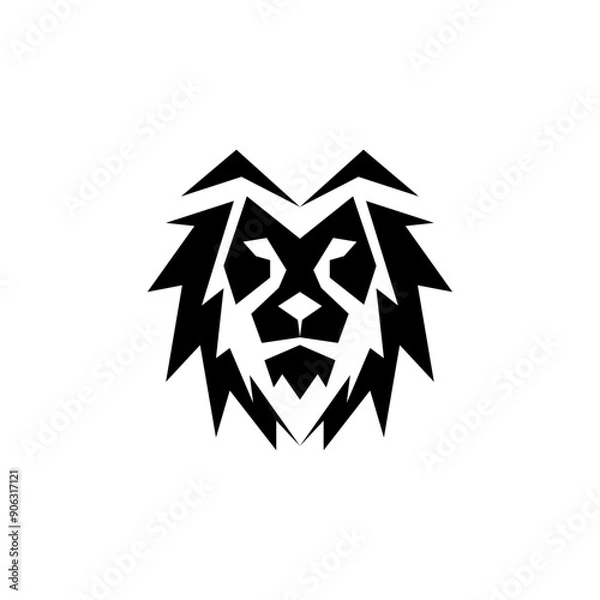 Fototapeta A simple lion logo with a pointed shape
