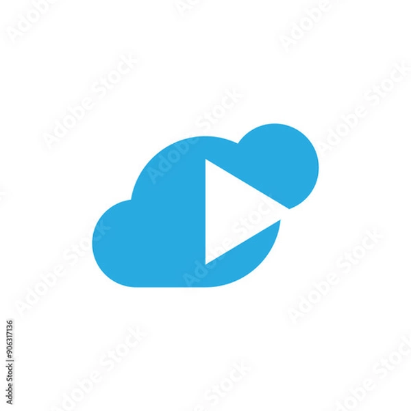 Fototapeta Simple and unique cloud video logo