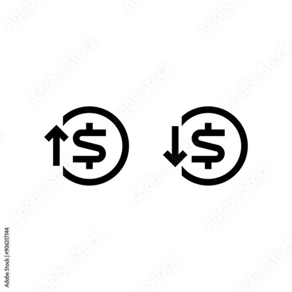 Obraz Dollar up and dollar down vectors