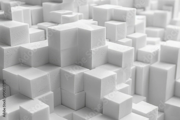 Fototapeta Stacked white cubes