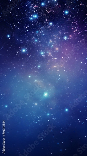 Fototapeta Digital blue and purple star pattern abstract poster background