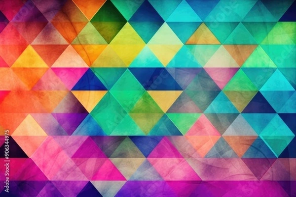 Obraz Colorful geometric pattern with vibrant abstract triangles