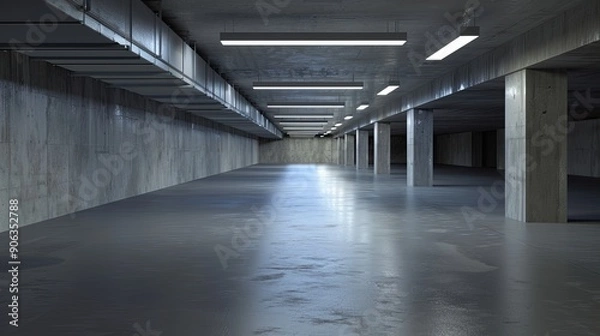 Obraz Empty parking garage in modern apartment