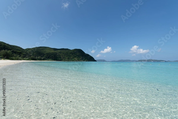 Fototapeta ヒジュイシビーチ　渡嘉敷島　慶良間　沖縄　砂浜