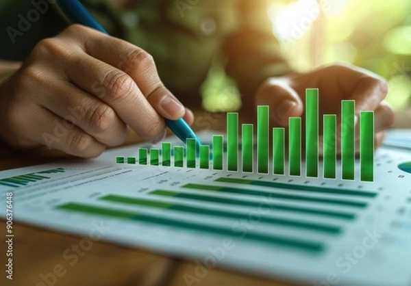 Fototapeta Green Growth Graph