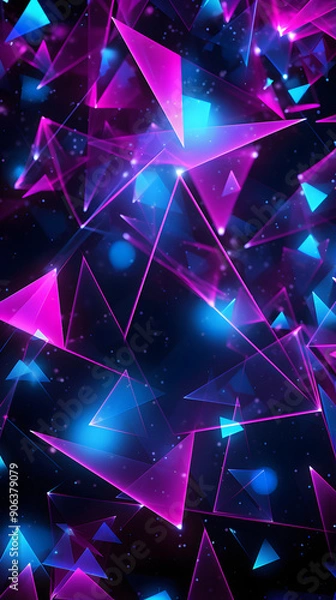 Obraz Digital purple blue triangle starry sky abstract graphic poster background