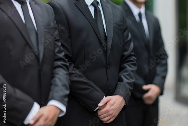 Obraz Professional Security Guards in Black Suits