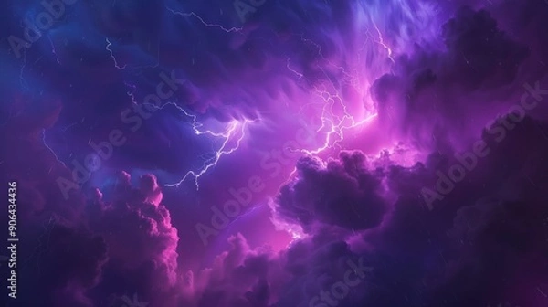 Fototapeta Purple Lightning Storm