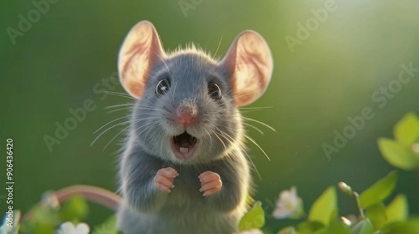 Fototapeta A Mouse with a Startled Expression