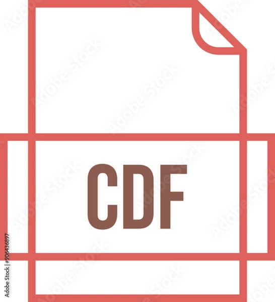 Obraz CDF File icon thick outline sharp corners