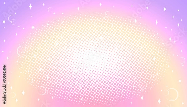 Fototapeta Halftone colored pink background with sakura flowers in manga and comic style.