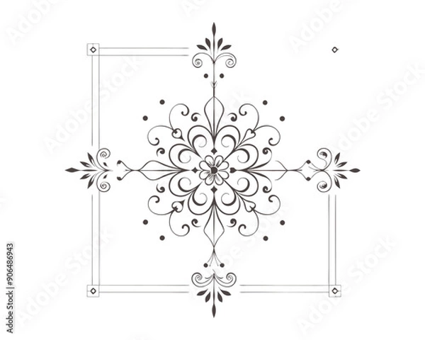 Obraz Set of Fancy Decorative Ornamental Lines vector. ai generated