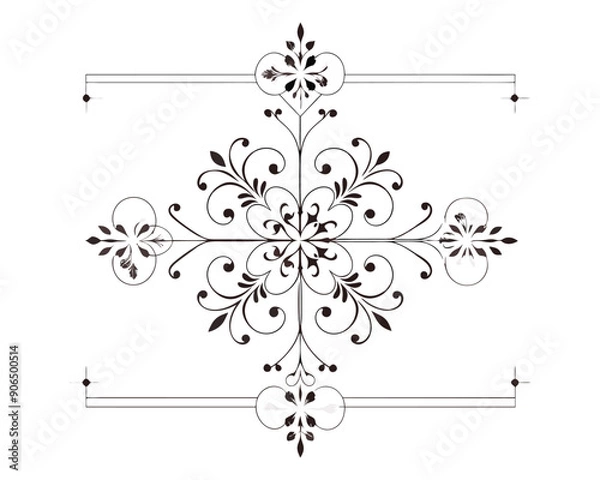 Obraz Set of Fancy Decorative Ornamental Lines vector. ai generated
