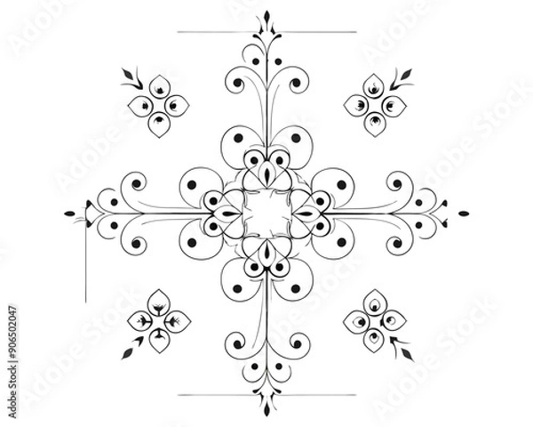 Obraz Set of Fancy Decorative Ornamental Lines vector. ai generated