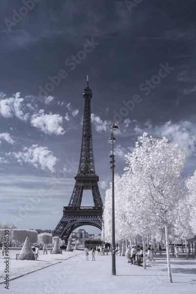 Fototapeta Eiffel tower in infrared