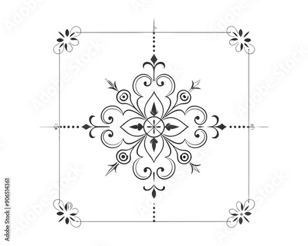 Obraz Set of Fancy Decorative Ornamental Lines vector. ai generated