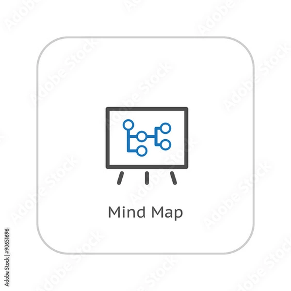 Fototapeta Mind Map Icon. Business Concept. Flat Design.