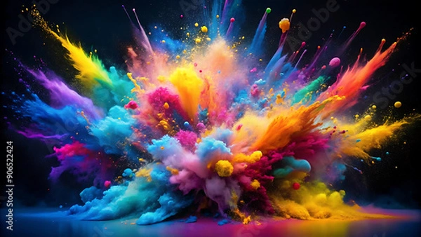 Fototapeta Comic art style exploding pop speech bubble background explosive pop background for speech bubbles