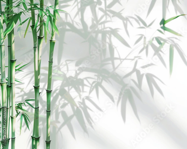 Obraz Transparent background mockup material with bamboos 