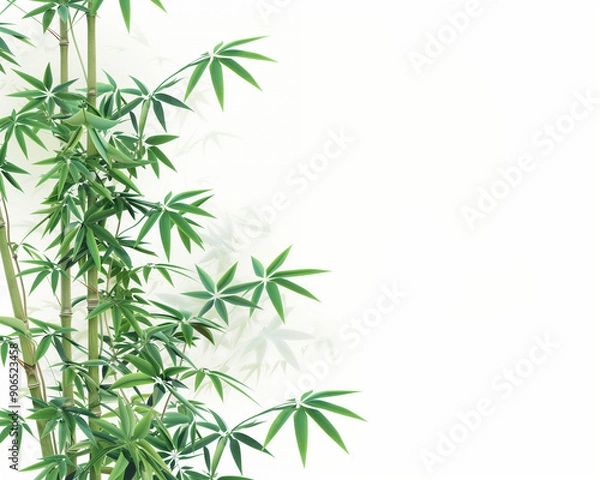 Obraz Transparent background mockup material with bamboos 
