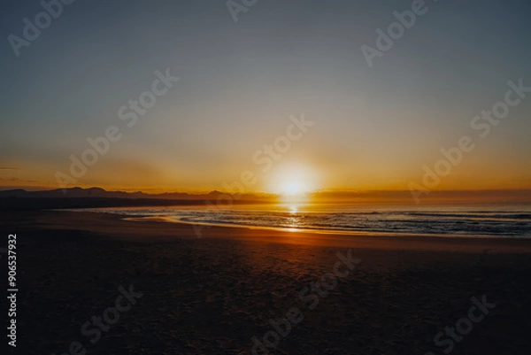 Fototapeta sunset on the beach in south africa