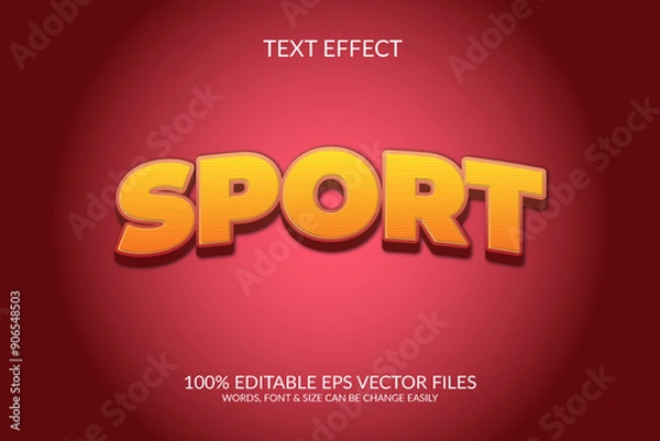 Fototapeta Sport 3d vector eps fully editable text effect illustration.