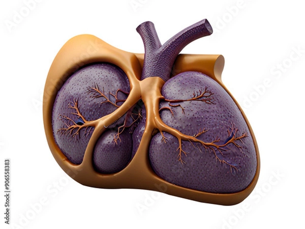 Fototapeta human liver 3d isolated on a transparent background,