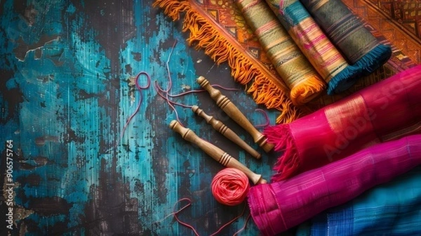 Obraz Celebrate National Handloom Day with a poster featuring ample copy space.