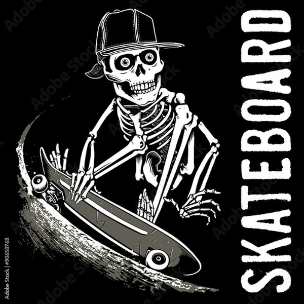 Obraz Skull Skateboard