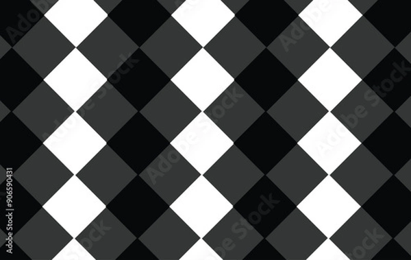 Obraz black and white checkered background