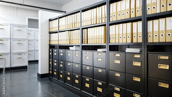 Fototapeta folders on the shelf