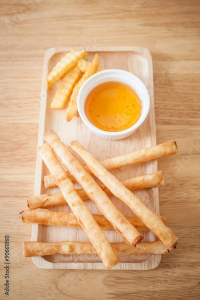 Obraz Shrimp wrapped in crispy dough