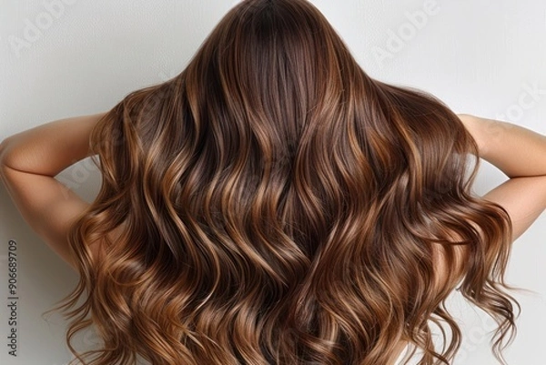 Obraz Long Wavy Brown Hair on a Woman