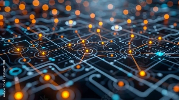 Obraz Data integration platforms depicted in a visually appealing abstract style, highlighting the benefits of combining multiple data sources for holistic analytics. high resolution Illustration, in the