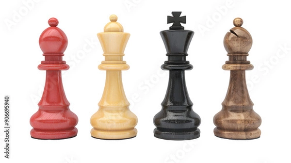 Fototapeta Chess pawn isolate on Transparency Background