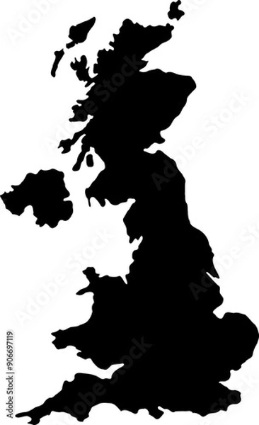 Obraz The UK, England Vector Graphic Map