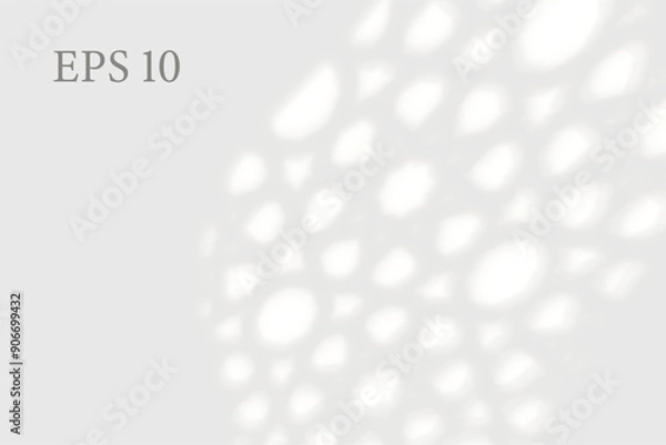 Fototapeta Transparent islamic window shadow. Abstract Arabesque shadow background with traditional ornament Ramadan muslim design. Light effect overlay. Mesh grid. Photo realistic vector illustration