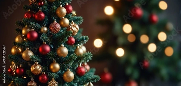 Fototapeta Christmas background, banner, frame, header, background or greeting card design