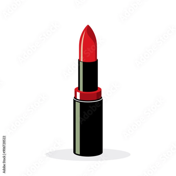 Obraz Red lipstick icon. Womens lipstick icon in flat style. Vector illustration