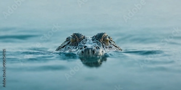 Obraz Close-up crocodile  head above water crocodile appears Crocodile