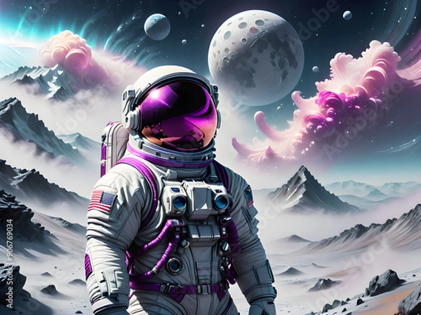 Fototapeta astronaut on the moon