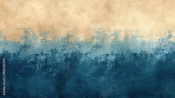 Fototapeta A serene blend of blue tones transitioning into warm earth hues, perfect for backgrounds or artistic projects.