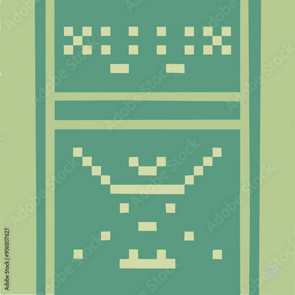 Fototapeta A robot drawn from square blocks